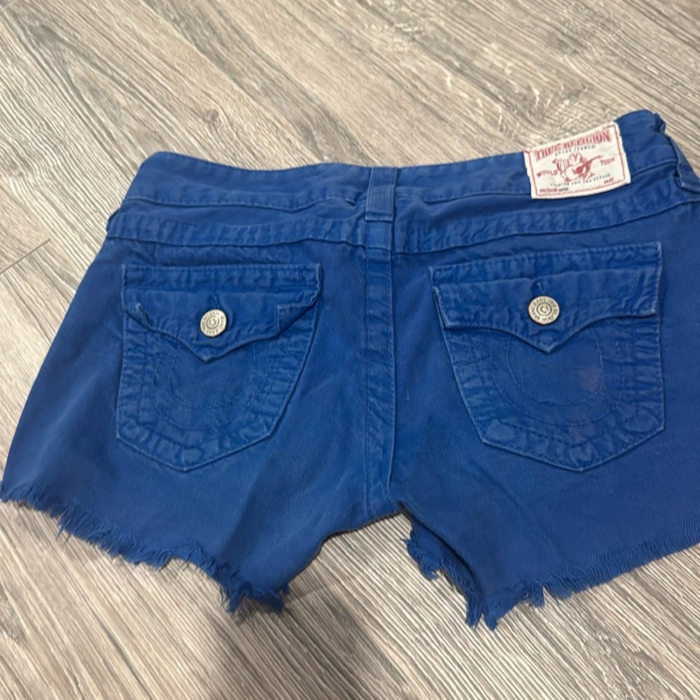 True religion, blue denim shorts, size 27 great condition